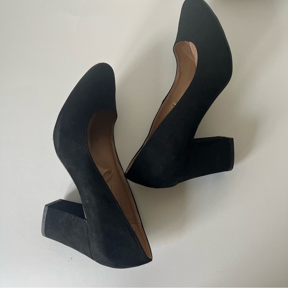 Torrid Almond Toe Block Heel Pump Black Cushioned 3 inch Wide Width 8W - Picture 8 of 11